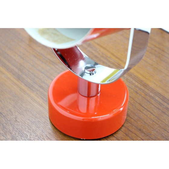 Image 1 of Set of 3 vintage red wall lamps, Czechoslovakia 1970