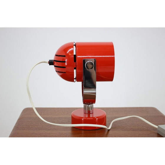 Image 1 of Set of 3 vintage red wall lamps, Czechoslovakia 1970