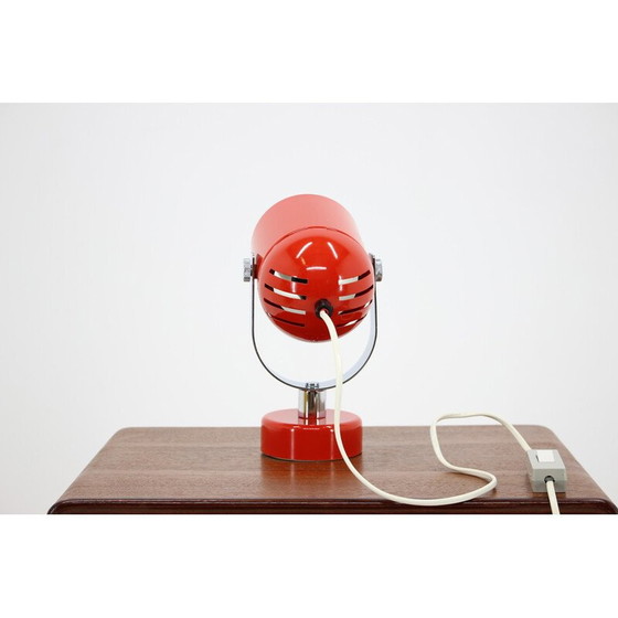 Image 1 of Set of 3 vintage red wall lamps, Czechoslovakia 1970