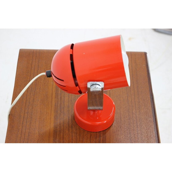 Image 1 of Set of 3 vintage red wall lamps, Czechoslovakia 1970