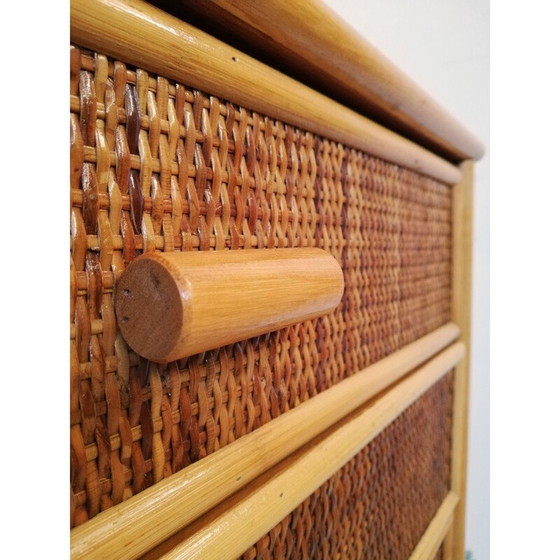 Image 1 of Vintage bamboo & rattan chest of drawers, 1970s