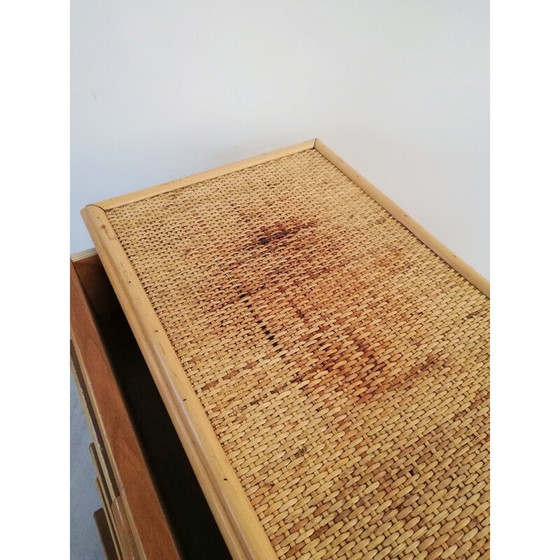 Image 1 of Vintage bamboo & rattan chest of drawers, 1970s