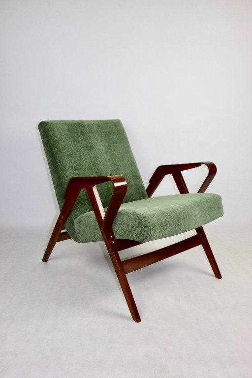 Czech Tatra Armchair In Olive Green Attributed To Frantisek Jirak, 1970S