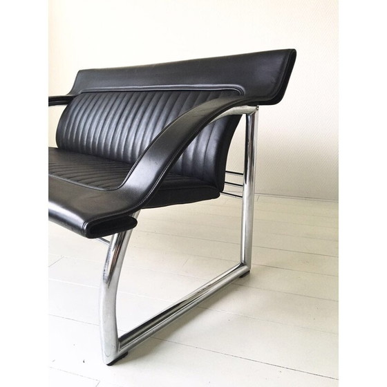 Image 1 of De Sede DS-127 Rare Black Leather Sofa and Lounge Chair by Gerd Lange - 1980s