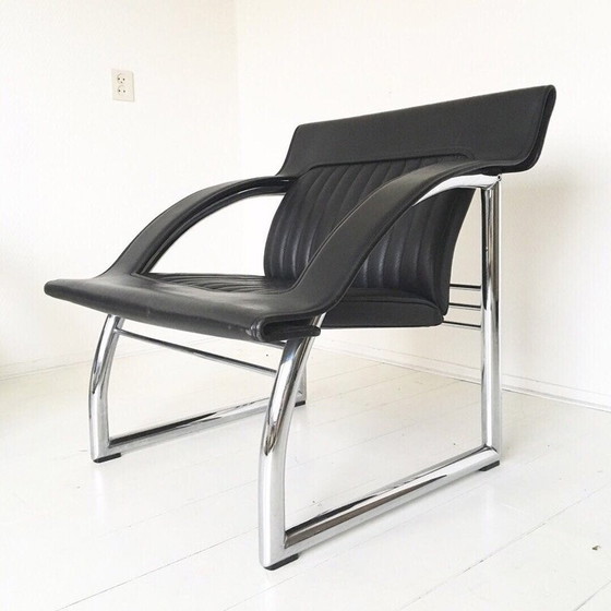 Image 1 of De Sede DS-127 Rare Black Leather Sofa and Lounge Chair by Gerd Lange - 1980s