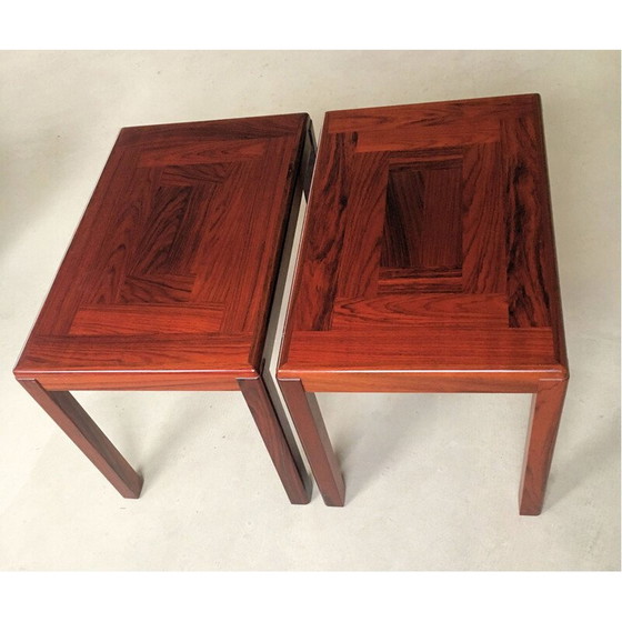 Image 1 of Set of 2 Danish sidetables in mahogany by Vejle Stole Fabrik, 1970s