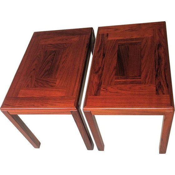 Image 1 of Set of 2 Danish sidetables in mahogany by Vejle Stole Fabrik, 1970s