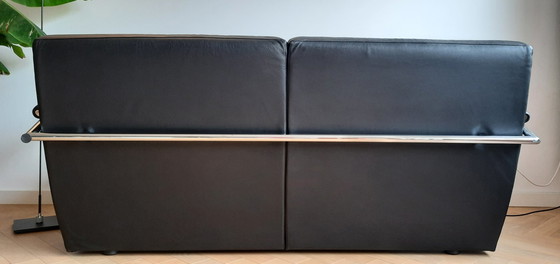 Image 1 of Leolux 2.5 seater black sofa