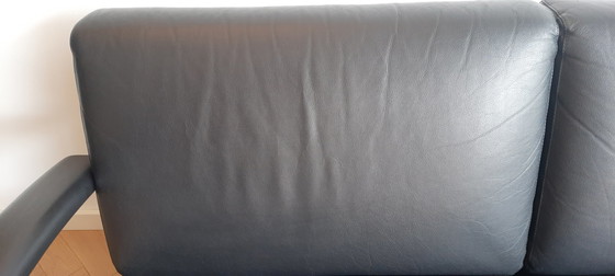 Image 1 of Leolux 2.5 seater black sofa