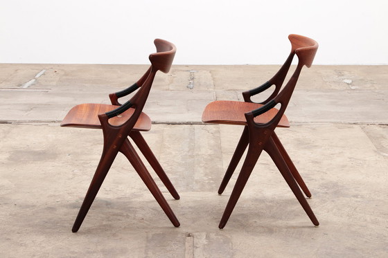 Image 1 of Arne Hovmand Olsen pour Mogens Kold, 1960 8 chaises de salle à manger modèle 71,