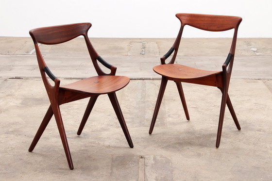 Image 1 of Arne Hovmand Olsen pour Mogens Kold, 1960 8 chaises de salle à manger modèle 71,