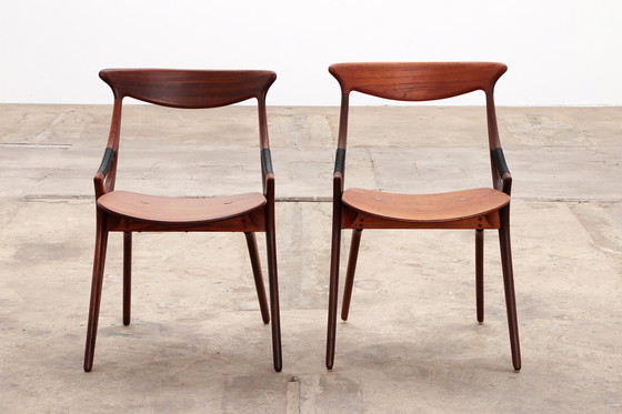 Image 1 of Arne Hovmand Olsen for Mogens Kold, 1960 8 dinning chairs model 71,