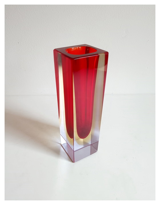 Image 1 of Mandruzzato red yellow vase