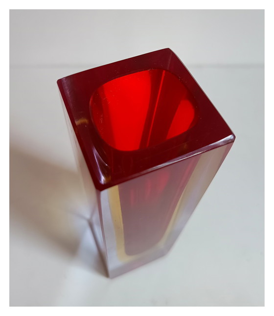 Image 1 of Vase Mandruzzato rouge jaune