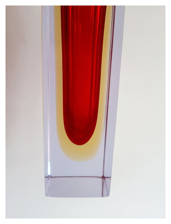 Image 1 of Vase Mandruzzato rouge jaune