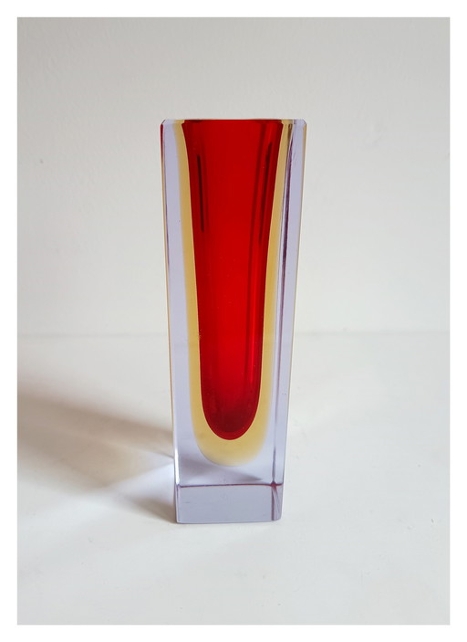 Mandruzzato red yellow vase