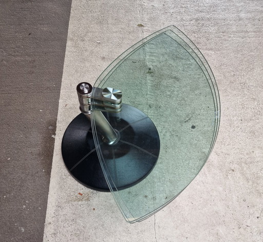 Design Coffee Table With Leather Foot.