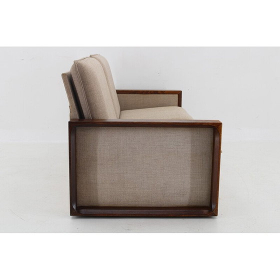 Image 1 of Vintage beech and fabric sofa bed by Miroslav Navrátil, Czechoslovakia 1960