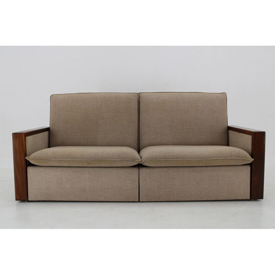Image 1 of Vintage beech and fabric sofa bed by Miroslav Navrátil, Czechoslovakia 1960