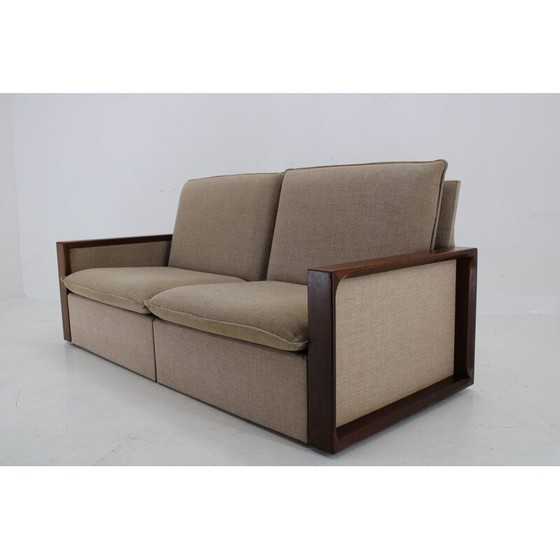 Image 1 of Vintage beech and fabric sofa bed by Miroslav Navrátil, Czechoslovakia 1960