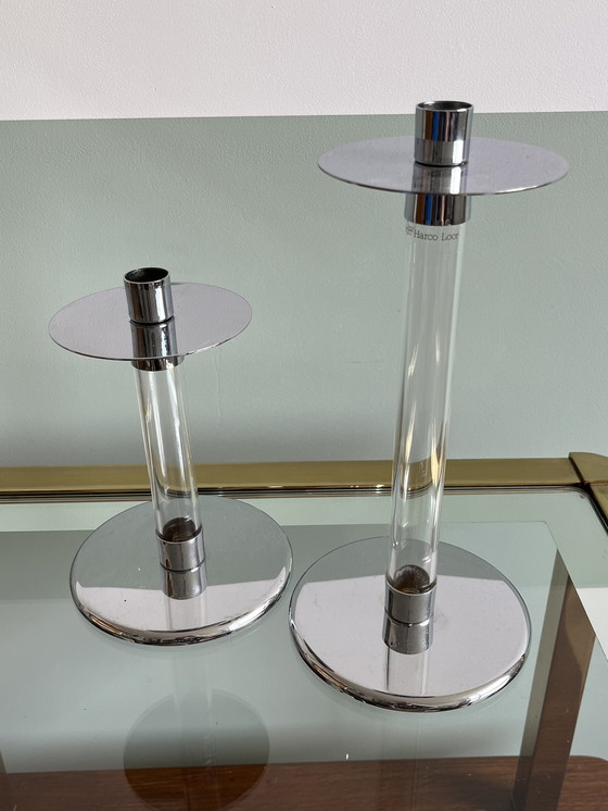 Image 1 of Set of 2x Design Harco Loor Candlesticks