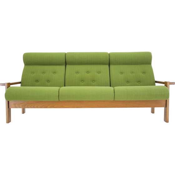 Image 1 of Vintage 3-seater beechwood sofa, Czechoslovakia 1970s