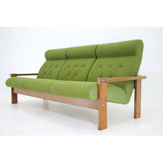 Image 1 of Vintage 3-seater beechwood sofa, Czechoslovakia 1970s
