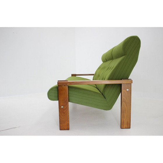 Image 1 of Vintage 3-seater beechwood sofa, Czechoslovakia 1970s