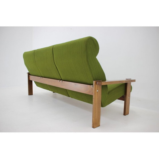 Image 1 of Vintage 3-seater beechwood sofa, Czechoslovakia 1970s