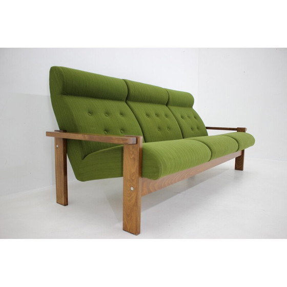 Image 1 of Vintage 3-seater beechwood sofa, Czechoslovakia 1970s