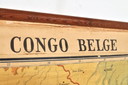 Mapa de lino antiguo del Congo Belga de 1952