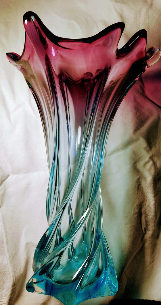 Image 1 of Large Murano Twisted Vase