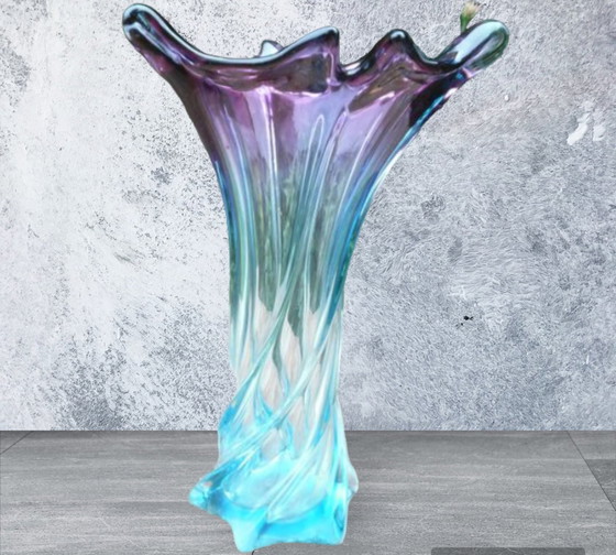 Image 1 of Large Murano Twisted Vase