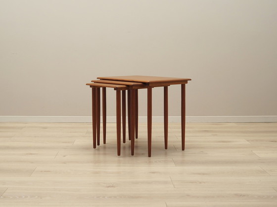 Image 1 of Set Of Three Teak Tables, Danish Design, 1970S, Production: Denmark