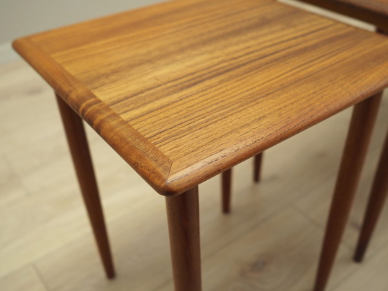 Image 1 of Set Of Three Teak Tables, Danish Design, 1970S, Production: Denmark