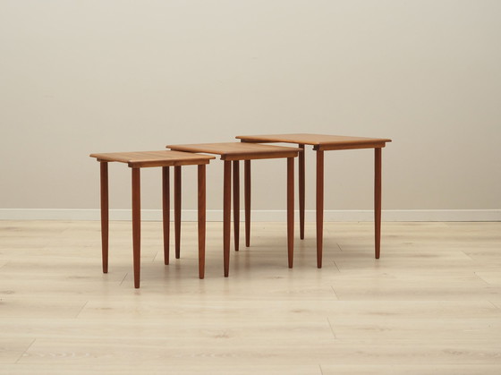 Image 1 of Set Of Three Teak Tables, Danish Design, 1970S, Production: Denmark