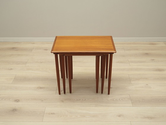 Image 1 of Set Of Three Teak Tables, Danish Design, 1970S, Production: Denmark