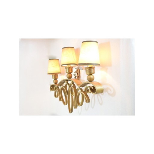 Pair of vintage wall lamps by Raymond Subes, 1950