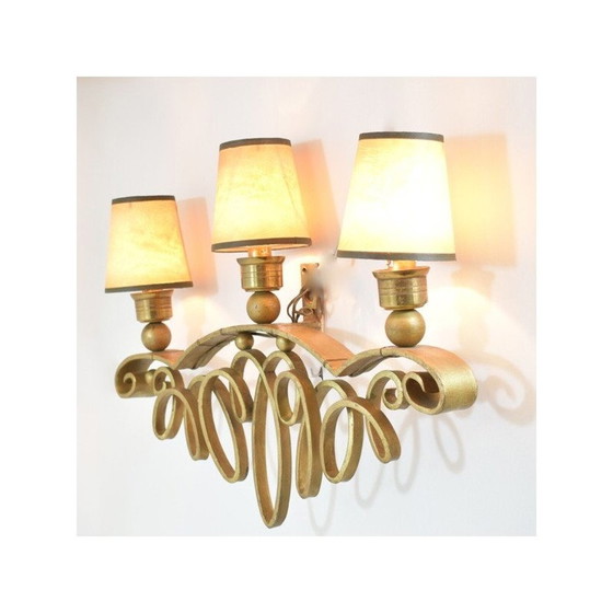 Image 1 of Pair of vintage wall lamps by Raymond Subes, 1950
