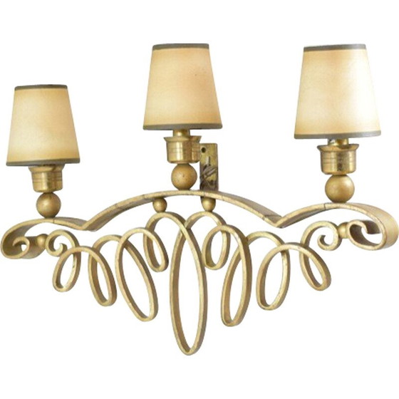 Image 1 of Pair of vintage wall lamps by Raymond Subes, 1950