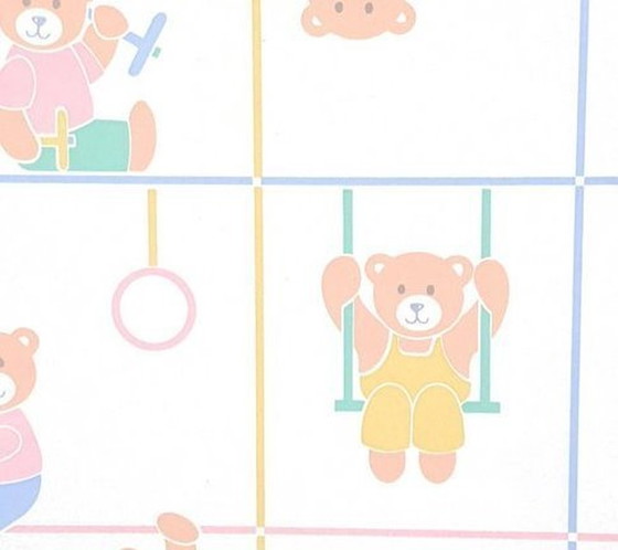 Image 1 of 12815 Sweet Vintage Pastel Sweet Bears Children's Wallpaper