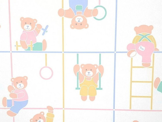 Image 1 of 12815 Sweet Vintage Pastel Sweet Bears Children's Wallpaper