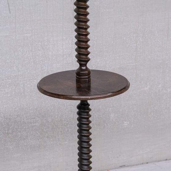 Image 1 of Vintage art deco oak floor lamp by Charles Dudouyt, France 1940