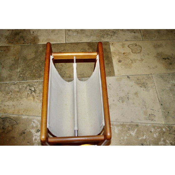 Image 1 of Portariviste vintage in teak e cotone, 1950