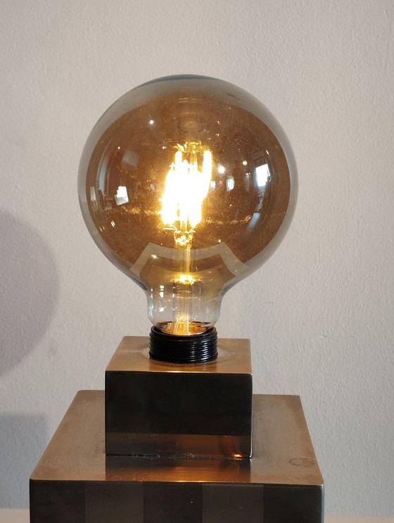 Image 1 of Lampada a cubo - A scacchi attribuita a Françoise Sée - Design dell'era spaziale - Periodo vintage anni '60 / '70 - 