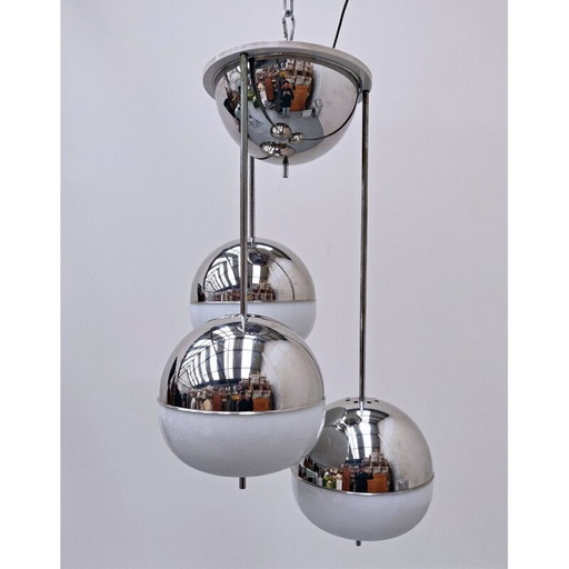 Vintage Chrome and glass suspension