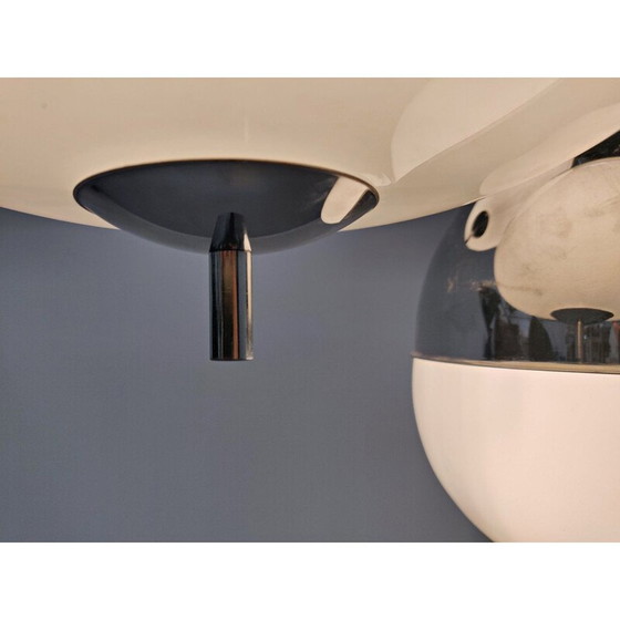 Image 1 of Vintage Chrome and glass suspension