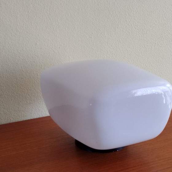 Image 1 of Lampada da soffitto in vetro opalino e bachelite - Vintage 