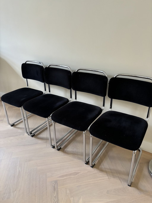 4x Gispen 101 Chairs Black