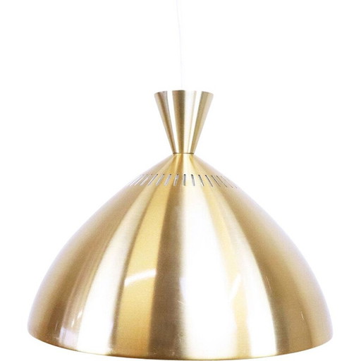 Vintage gilded metal pendant lamp, Sweden 1960